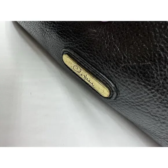 Cole Haan Pebbled Black‎ Leather Large Tote Top Handle Shoulder Bag Satchel Shoulder Bags